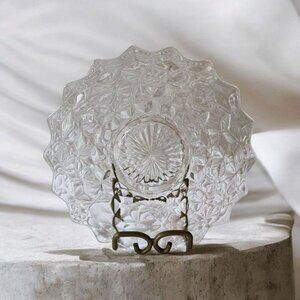 Vintage Fostoria Cubist Depression Glass Plate, Salad or Dessert Plate